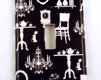Switch Plate Light Switch Plate Parlour in Black (192S)