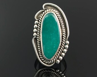 Teal Turquoise Native American Navajo Sterling Silver Ring
