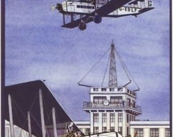 Vintage Croydon Airport Advertising A3 Poster Reprint