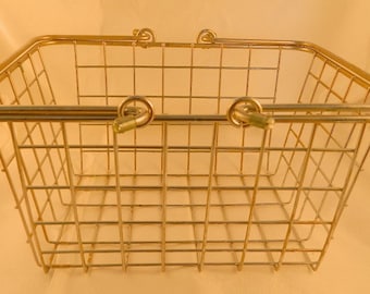 Silver Colored Metal Basket With Handles Decor Storage