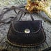 Vintage Small Hippie Suede Purse, Old Velour Brown Coin Purse with Leather Strap, Small Wallet, Suede Wallet, Boho Coin Pouch from 1970s