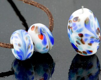 Seaside Handmade Lampwork Beads by Pink Beach Studios 3 count (1996)