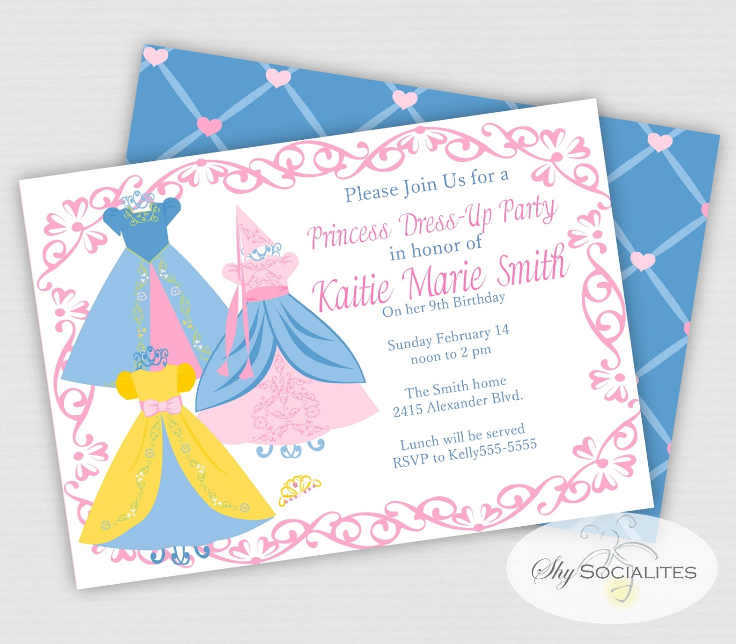 Dress Up Party Invitation Princess Dress Up Fashion Show