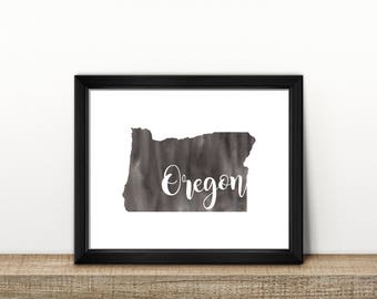 CLEARANCE // OREGON state Map // Watercolor art print // Poster // Travel // Wall Art // Oregon painting // US state map print // Home Decor