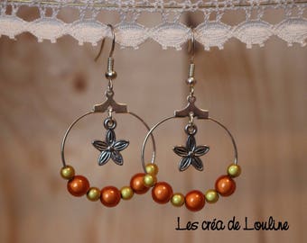 Orange and yellow hoop earrings