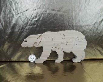 Wooden Polar Bear Puzzle Hardwood