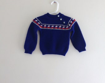 Vintage Danish Sweater - Danish Blue size 3-6 months (estimated)