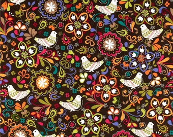 Michael Miller Birds of Norway Espresso