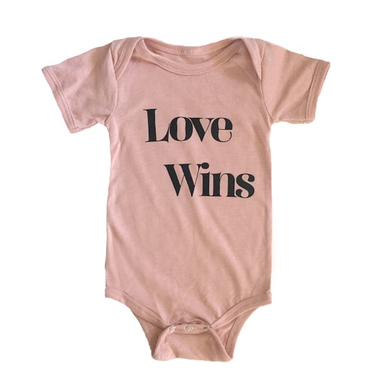 LOVE WINS Baby Bodysuit - Pink