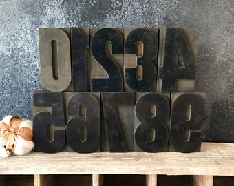 Pick Your Letterpress Number / Old Wood Number / Vintage Type / Type Print Number / Number One / Number Two / Vintage Letterpress