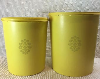 Vintage Yellow Tupperware Canisters