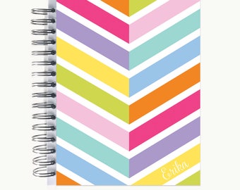 Bullet Journal – Personalized | Spiral | Dot Grid | Notebook | Diagonal Stripe