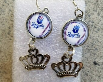KC Royals dangeling earrings
