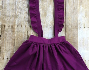 Ruffle Suspender Skirt, Suspender Skirt, Skirt, Toddler Skirt, Girls Skirt