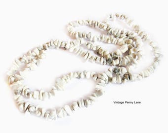 String of Howlite Nugget Beads, Gemstone Necklace