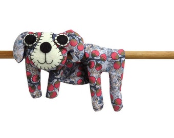 Flat Dog, Hot Cold Rice Bag, Microwave Neck Wrap, Rice Heating Pad, Hot Cold Therapy Pack, Pink & Green Flower Buds on Grey #1