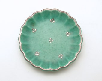 Vintage Gustavsberg Argenta Pottery Trinket Dish Ring Holder Sweden