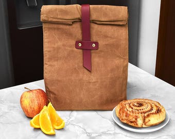 Waxed Canvas Lunch Bag- Insulated Construction