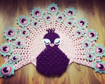 Peacock rug (made to order)