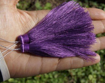 Handmade 2 color tassel + -13 CM silk Lavender silk tassel