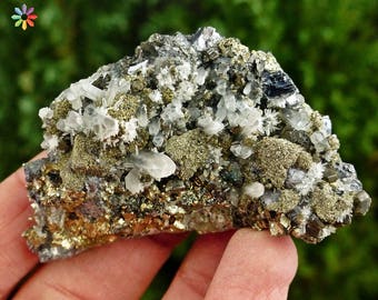 Amazing Quartz with Chalcopyrite, Crystal, Mineral, Natural Crystal