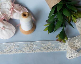 French Valenciennes Lace (LFV114EDG025) - 1 1/4 Edging
