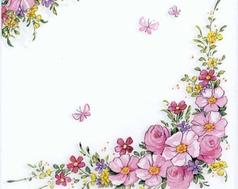 4 Decoupage Napkins | Pink Flowers and Butterflies | Butterfly Napkins| Floral Napkins| Pink Napkins | Paper Napkins for Decoupage