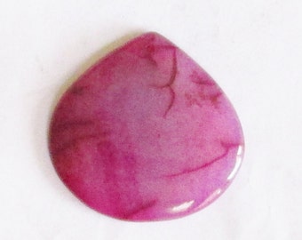 Bright pink/purple gemstone pendant focal bead 40mm