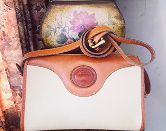 Vintage Dooney And Bourke All Weather Leather Handbag // Dooney Bourke Crossbody Bag // Made in USA
