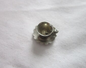 Vintage Sterling Silver Tea Cup Charm Bracelet Charm
