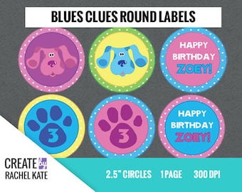CUSTOM ORDER - Blues Clues 2.5 Inch Circle Round Cupcake Toppers Stickers Labels Favors