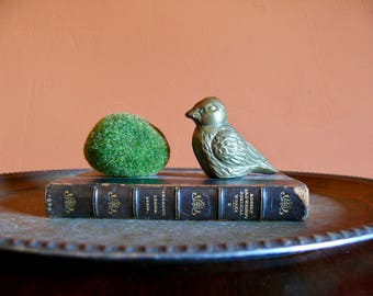 Brass Bird Figurine, Boho Brass Song Bird, Desk Accessory, Bird Paperweight, Bird Lover Gift