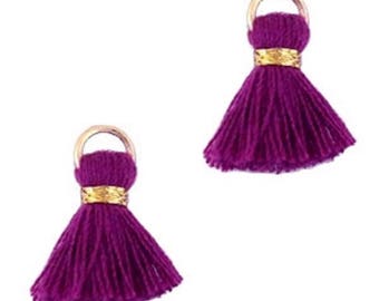 Beaded tassels, tassels, tassel pendant-1.5 cm-3 pcs.-Color selectable (color: purple)