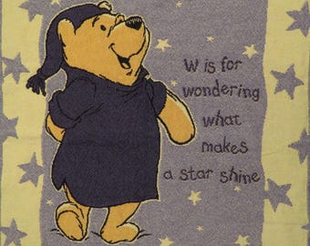 Vintage Winnie the Pooh woven blanket