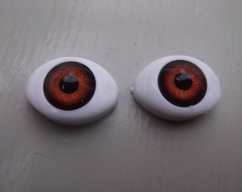 SOE Oval Acrylic Eyes in Brown Variety of Sizes
