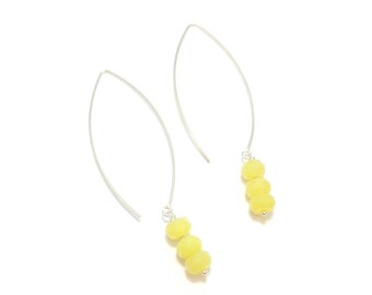 Earrings in silver and semiprecious stones - serpentine