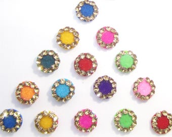 Fancy Colorful Bindis,indian bindi,Round Bindis Sticker ,Velvet Colorful Bindis,Colorful Face Jewels,Bollywood Bindis,Self Adhesive Stickers