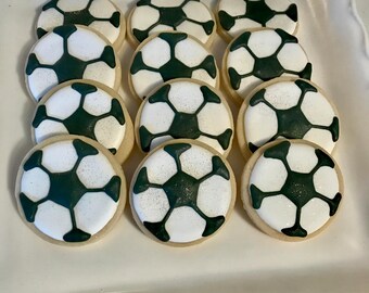 Soccer Ball Cookies - World Cup - FIFA - Sports Cookies - School Cookies - Mascot Cookies - Sports Birthday - Cookie Favors - Professional