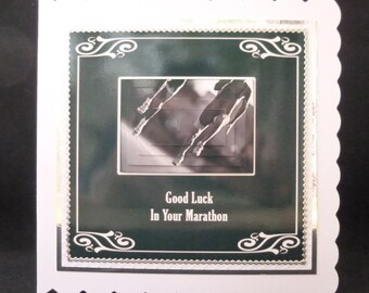 Good Luck Card, Marathon Card, Marathon Running Card, 26 Miles Card, 3d Decoupage Card, Handmade in the UK
