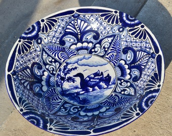 Biggest Talavera Mexican Pottery BIRD BATH