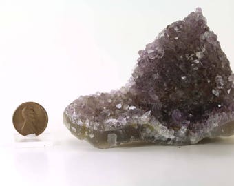 Purple Amethyst Purple Grape Amethyst - Crystal Points on Agate matrix - Healing - Display