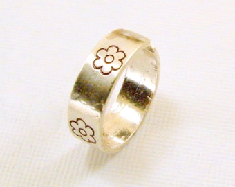 Sterling Silver Hand Stamped Ring, Silver Ring, Hand Stamped Sterling Ring