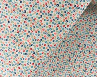 Flowers in Cream Cotton Fabric from the Road Trip Collection by Riley Blake