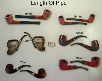 SMOKING PIPES. Traditional looking Woodcuts 12 Pipe cutouts per pkt.