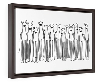 Greyhound Print, Greyhound Art, Greyhound Gift, Whippet Art, Cute Greyhounds, Gift for Greyhound Lover, Canvas Print, Framed Greyhound Art