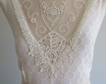 OOAK Bohemian Art Deco 'Nora' Original 1930s Vintage Lace Antique Wedding Dress