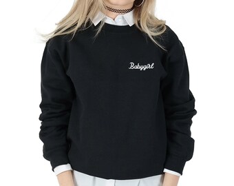 Babygirl Pocket Sweatshirt Sweater Jumper Top Fashion Funny Slogan Baby Girl