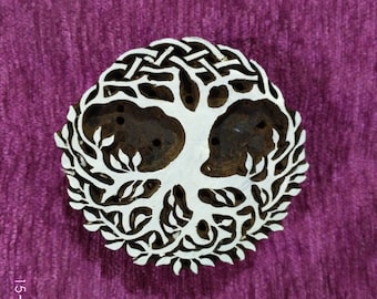 indian wood stamp, pottery stamps, textile stamps, hand carved printing block, tjaps, batik stamps - tree of life