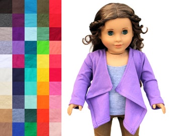 Fits like American Girl Doll Clothes - Cascade Cardigan, You Choose Color | 18 Inch Doll Clothes