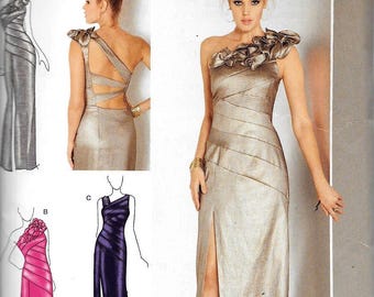Simplicity 0282 Misses Evening Dress Back Variations Sewing Pattern UNCUT Size 14, 16, 18, 20, 22